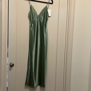 Olivia Von Halle Issa Vineyard Silk Satin Slip Dress